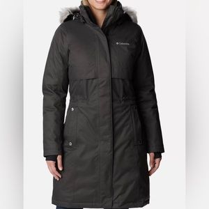Pristine Columbia Knee Length Parka Charcoal Grey Medium